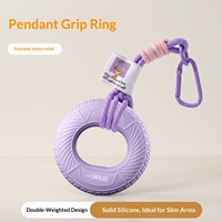 Anneau de préhension en gel de silicone anti-stress, exercice pour les doigts, porte-clés, pendentif de sac à dos, bande de résistance pour fitness et escalade