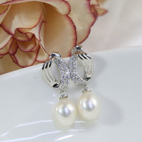 Feimefeirun — ensemble boucles d'oreilles et pendentif en argent sterling 925, bijoux en perles d'eau douce, 8mm, 3A, vente en gros, nouvelle collection
