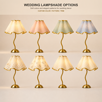 Lampe de table rechargeable de luxe à interrupteur tactile, style vintage français romantique, plissée, pour événements, mariage, restaurant, abat-jour personnalisable