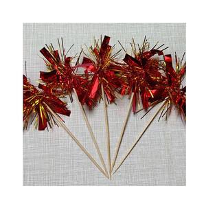 5 pezzi di natale in stile Tinsel Foil fuochi d'artificio Toppers torta Tinsel Toppers decorazione per festa di laurea di nozze di compleanno - Product Image 6