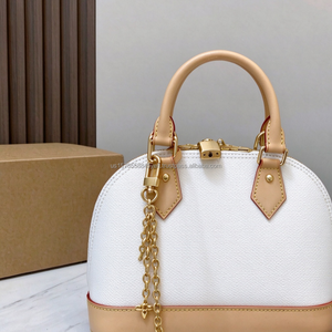 Sac à main de luxe en PU blanc pour femme, modèle Alma Shell, élégant sac à poignée supérieure, fermeture éclair - Product Image 5