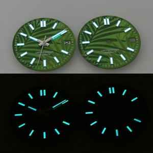 หน้าปัดนาฬิกาดำน้ำดัดแปลง SKX007 ขนาด 28.5 มม. รุ่น New Leaf Style  NH35 NH36 Movement BGW9 พร้อมพรายน้ำสีน้ำเงิน - Product Image 2