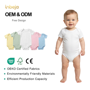 Tutina per Neonati in Puro Cotone 100% Lavorata a Maglia, Abbigliamento per Neonati a Maniche Corte, Body e Tutine per Bambini, Vendita all'Ingrosso Diretta dalla Fabbrica - Product Image 1