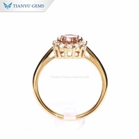Tianyu gemmes fleur Design 10k 14k 18k 22k rond rose laboratoire saphir et Moissanite halo femmes bagues personnalisées bijoux en or massif