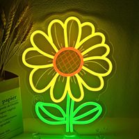 Enseigne lumineuse LED néon en acrylique motif tournesol, décoration murale pour chambre, salon, salle de jeux, fête d'anniversaire/de Noël, IP65, idéale pour l'aménagement paysager