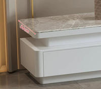 Table basse moderne en marbre et bois, meuble TV sur pied avec rangement double couche, convertible, pour salon domestique