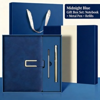 Ensemble Promotionnel de Luxe Personnalisé A5 Stylo Journal Rechargeable en Cuir PU Magnétique Bureau d'Affaires Papeterie Cadeau Noël