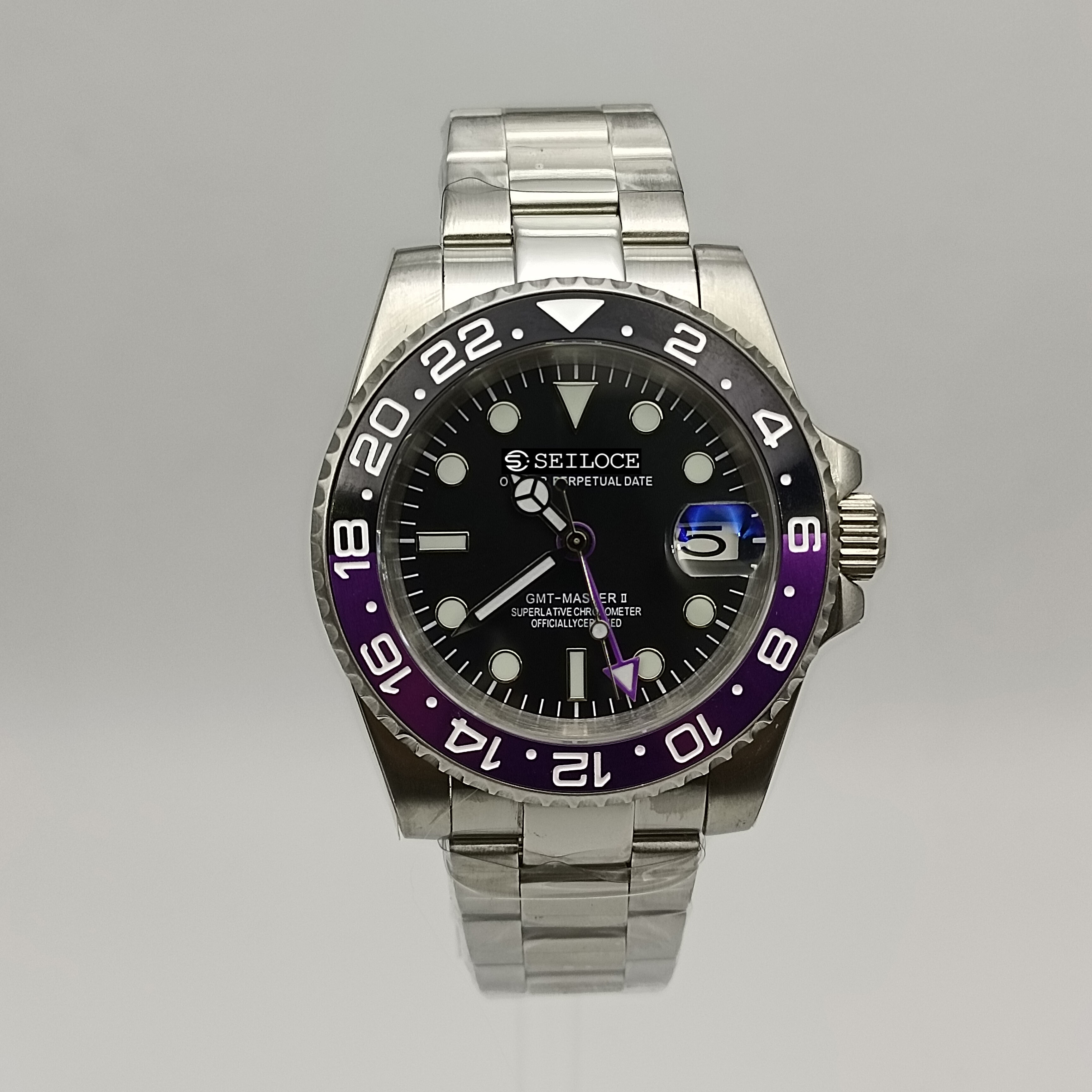 Silver Case+Black Dial