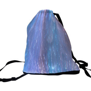 Hot Selling Fiber Optic LED Leuchtende Kordel zug Tasche Design Rucksack Tasche Party <span class=keywords><strong>Rave</strong></span> Club Bar Tragen Sie Krawatten klammern Krawatten halter Krawatten nadeln - Product Image 4