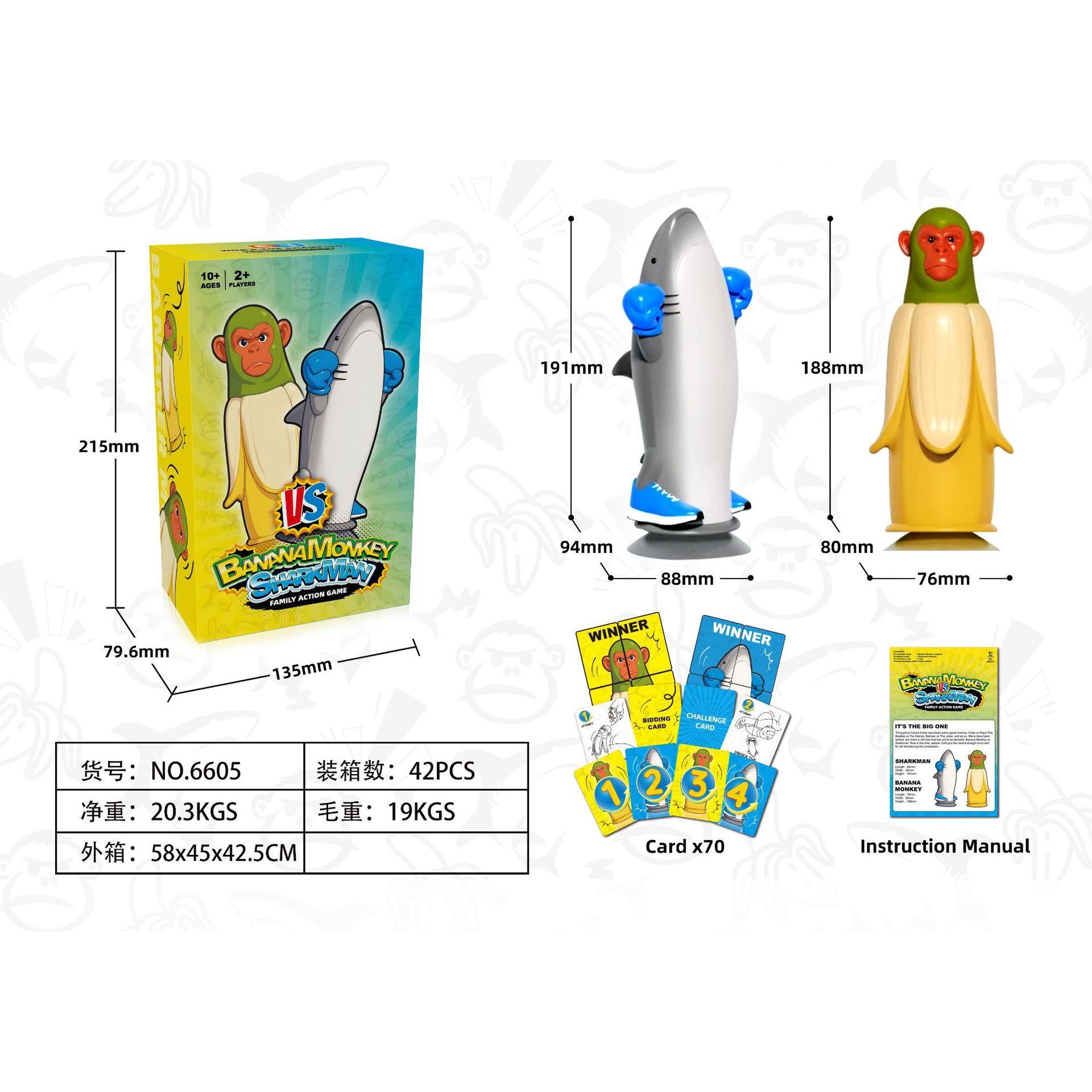 6605 Flipped Shark Monkey [Vente en gros&nbsp;: 42 boîtes]