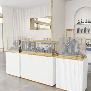 Microfiber European Velvet Jewelry Display Set Suede Luxury Jewellery Display Stands Sets For Window Showcase Props