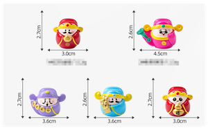 <span class=keywords><strong>Dios</strong></span> Lunar de la riqueza decoraciones de Año Nuevo chino 2026 muñeca Cuerpo Humano 3D juguete Mini figura personas para pastel Topper colgante llavero - Product Image 2