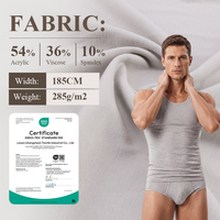 Tissu thermique chaud 285GSM 54% acrylique 36% viscose 10% élasthanne, tissu tricoté isolant confortable pour couche de base hivernale