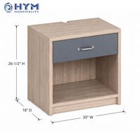 Table de chevet d'hôtel moderne et écologique sur mesure CG-212 avec tiroir de rangement à découpe pour gestion des câbles, conforme ADA pour chambres d'hôtes
