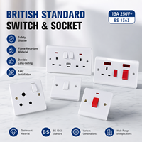 Prise murale double USB de qualité supérieure, norme britannique 13A, avec interrupteur, pour la maison et le bureau