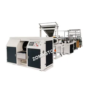 Automatic PE Film Roll Rope Trash And Flat Bag For Household Restaurant And Supermarket Plastic Bag Making Machine