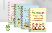 Cahier d'exercices d'écriture personnalisable en espagnol et en anglais avec guides de traçage rainurés pour le contrôle du stylo, destiné aux enfants