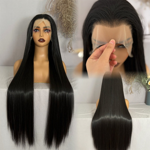 Perruque Droite Pré-Pluckée <span class=keywords><strong>en</strong></span> Dentelle Suisse 250 Densité 32 Pouces, <span class=keywords><strong>Cheveux</strong></span> Synthétiques Vierges Bruts, Perruques Frontales <span class=keywords><strong>en</strong></span> Dentelle HD Transparente 13x4 <span class=keywords><strong>en</strong></span> Gros - Product Image 4