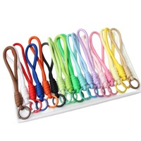 Cordon anti-perte tressé créatif pour téléphone portable, porte-clés, pendentif, accessoires, couleur unie, style Joker