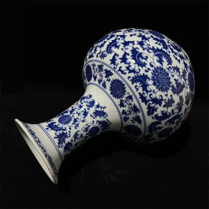 Vase en porcelaine bleu et blanc de style antique de Jingdezhen, famille verte, lotus, pour la décoration intérieure chinoise, vente en gros - Product Image 6