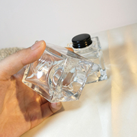 Vente en gros de 50ml Encrier en verre carré transparent vide Stylo plume Bouteille d'encre en verre avec bouchon