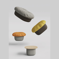 Tabouret et table d'appoint en tissu pour canapé modulaire, idéal pour les projets de réception publique et de bureaux