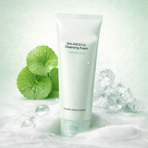 Limpiador Facial Vegano Calmante con Centella Asiática, Crema Refinadora de Poros con BHA, PHA, LHA, Lavado Facial Diario No Resecante para Piel Grasa con Acné - Product Image 2