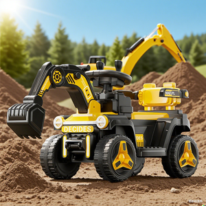 Voiture jouet coulissante pour excavatrice électrique pour enfants, qui peut être assise et montée par des garçons et des filles. une sorte d'excavatrice. - Product Image 4