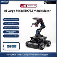 Coche Robótico Raspberry Pi 5 ROS2 con Brazo Robótico, Visión de Profundidad, Mapeo SLAM, Navegación, IA, Modelo Grande C2