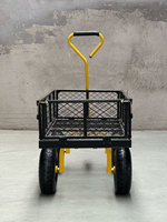 Chariots de jardin - Chariot à benne basculante en métal de 500 lb, quatre roues tout-terrain, roues gonflables, pour jardin, pelouse, fermes, travaux lourds, utilitaire