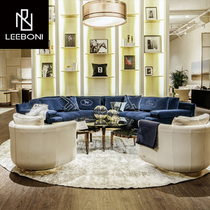 Sofá de sala de estar Popular <span class=keywords><strong>Italiano</strong></span> medio redondo semicírculo modular Luna terciopelo moderno medio redondo sofás - Product Image 2