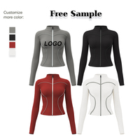 Nouvelle veste de sport en polyester extensible à fermeture éclair complète en cours d'exécution vêtements de sport à séchage rapide veste pour femmes de gymnastique