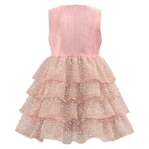 Vestido formal de desfile para niñas con volantes escalonados brillantes - Product Image 2