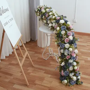 Kunstblumenreihe Hochzeitsdekoration 1 M Kunstblumen-Schaumblumenläufer Kunstblume