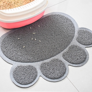 Haustier bedarf Mehrfarbige Hunde Pfoten förmiger Fußabdruck Hund PVC Haustier Katzenstreu Fütterung matte Für Katzen - Product Image 1