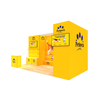 Stand d'exposition portable avec étagère, en aluminium SEG personnalisé, avec toile rétroéclairée, 10x20 pieds