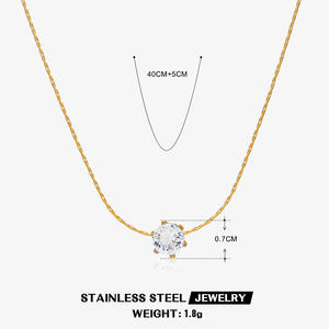 CZ Pierre Patte Pendentif Collier Haute Qualité En Gros Personnalisé Pas Cher À La Mode Cubique Zircon Lien Chaîne Patte Charme Collier - Product Image 5