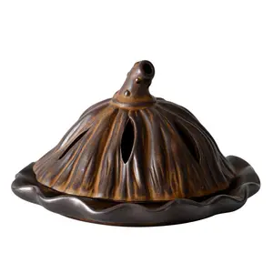 Criativo Lotus Semente Em Forma Retro Titular De Incenso De Cerâmica Antique Indoor Queimador De Incenso Para Home Decor