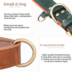Nuevo <span class=keywords><strong>Collar</strong></span> de Perro Ajustable de Cuero Italiano Genuino, Moderno, Sólido, Liso y Duradero - Product Image 3