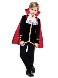 Costume de <span class=keywords><strong>Dracula</strong></span> Gothique d'Halloween pour Enfants Garçons Filles Deluxe Tenue de Vampire pour Habiller un Jeu de Rôle Costume de Vampyr avec Cape - Product Image 2