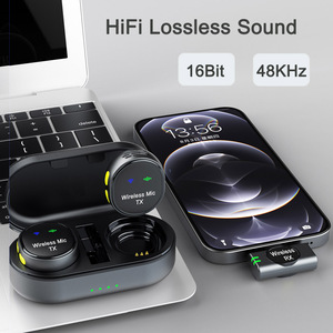 ไมโครโฟนไร้สายขนาดเล็กพร้อมคลิปแม่เหล็กตัดเสียงรบกวนไมโครโฟนปกเสื้อพร้อมกล่องชาร์จสำหรับบันทึกวิดีโอ Vlog - Product Image 3