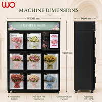 Distributeur automatique intelligent de fleurs fraîches à 8 compartiments en acier inoxydable, refroidissement par compresseur, options de paiement multiples, gestion basée sur le cloud