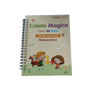 4Pcs Set Roumain Magic Grooved Practice Copybook for Kids Réutilisable Grooved Handwriting Workbook Learn to Write Number Letter - Product Image 1