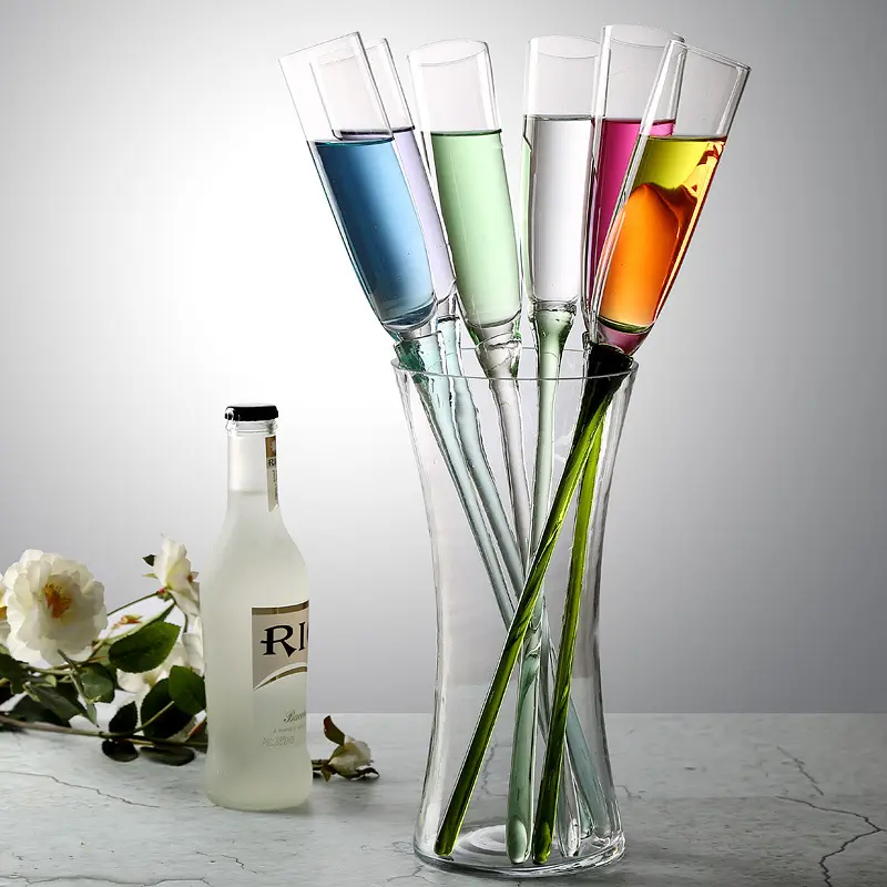 Yeni gelmesi 2021 toptan cam şampanya flüt kadehler şarap bardakları düğün parti bardakları Bar Drinkware Bar cam bardak