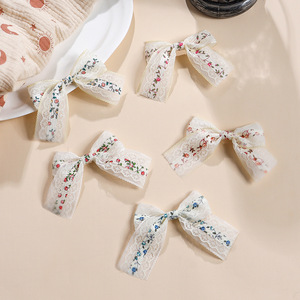 Fermaglio per capelli <span class=keywords><strong>con</strong></span> fiocco stampato a forma di fiore principessa per bambine - Product Image 2