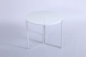 <span class=keywords><strong>Mesa</strong></span> redonda plegable <span class=keywords><strong>multiusos</strong></span> de madera moderna que se transforma de una consola compacta a una <span class=keywords><strong>mesa</strong></span> de comedor completa para <span class=keywords><strong>cocina</strong></span> y oficina - Product Image 3