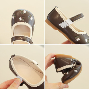 Zapatos para niñas, novedad de otoño 2023, zapatos individuales bordados para niñas pequeñas, suelas blandas para niños, zapatos de princesa dulces para niñas - Product Image 5