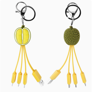 Porte-clés en PVC en forme d'avocat, câble de charge USB 3 en 1, 4 en 1, nouveauté, forme de fruit, USB portable <span class=keywords><strong>type</strong></span> C, micro, tout-en-un, cadeau - Product Image 3