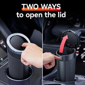 Nắp Kép Xe Thùng Rác Có Thể Với Mềm Im Lặng Thiết Kế Xách Tay Thùng Rác Bin Leakproof Có Thể Tháo Rời Nắp Cho Thùng Rác Túi Cửa Cup Chủ - Product Image 3