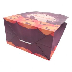 Sac en papier kraft blanc de haute qualité, écologique, imprimé flexo 6 couleurs, avec poignée plate, pour utilisation en supermarché - Product Image 4